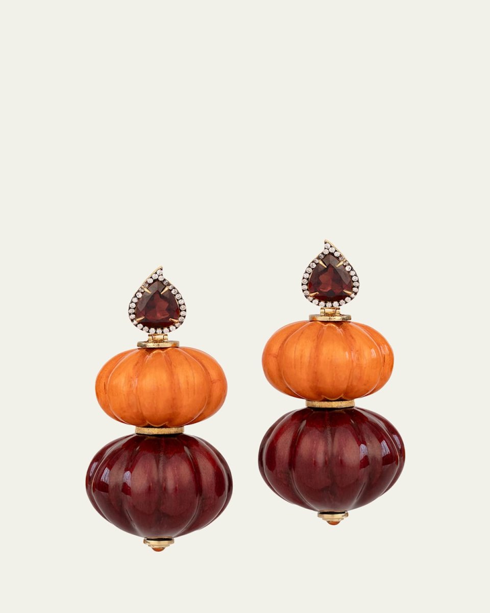 Burgundy Garnet Pitanga Marquetry Earrings
